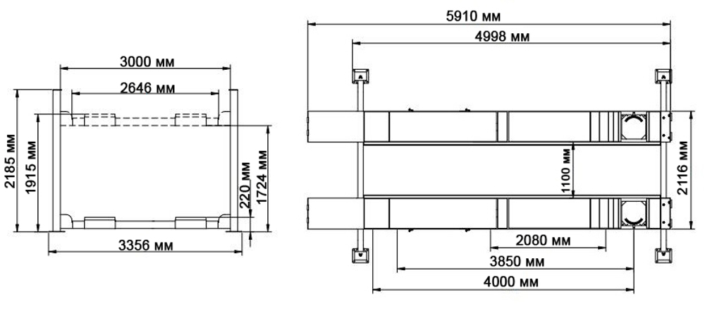 A445A (PEAK 410A) Подъемник четырехстоечный, 4.5 т. под 3D сход-развал (Серый)