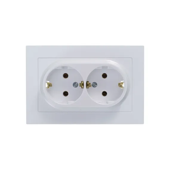 Розетка 2-м СП AtlasDesign 16А IP20 с заземл. в сборе жемчуж. SE ATN000424