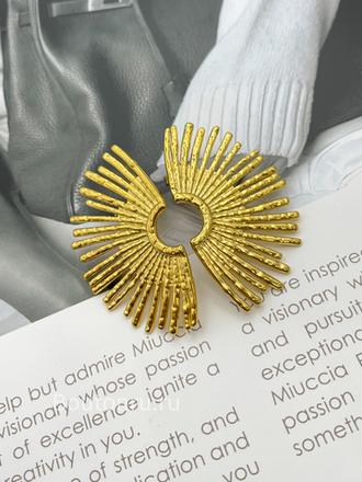 Серьги лучи золотистые