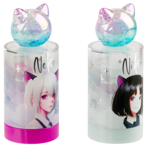 Точилка пластиковая MESHU "Neko", 1 отверстие, ассорти