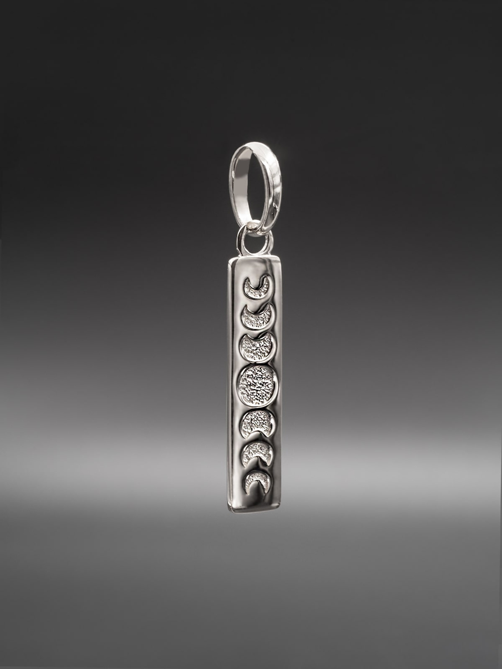 Кулон прямой с Фазами луны из серебра