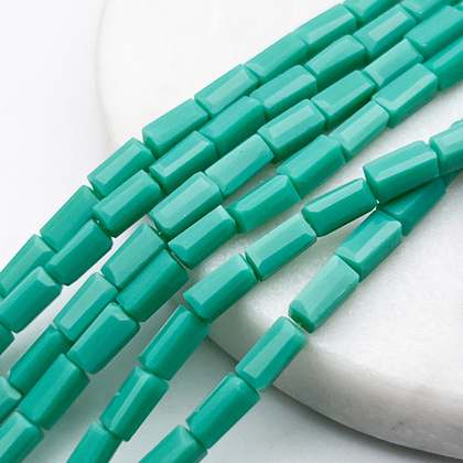 Бусина стекло, цвет мятный, размер 6,5*3,5 мм, цена за 29-30 шт (1/2 нити)