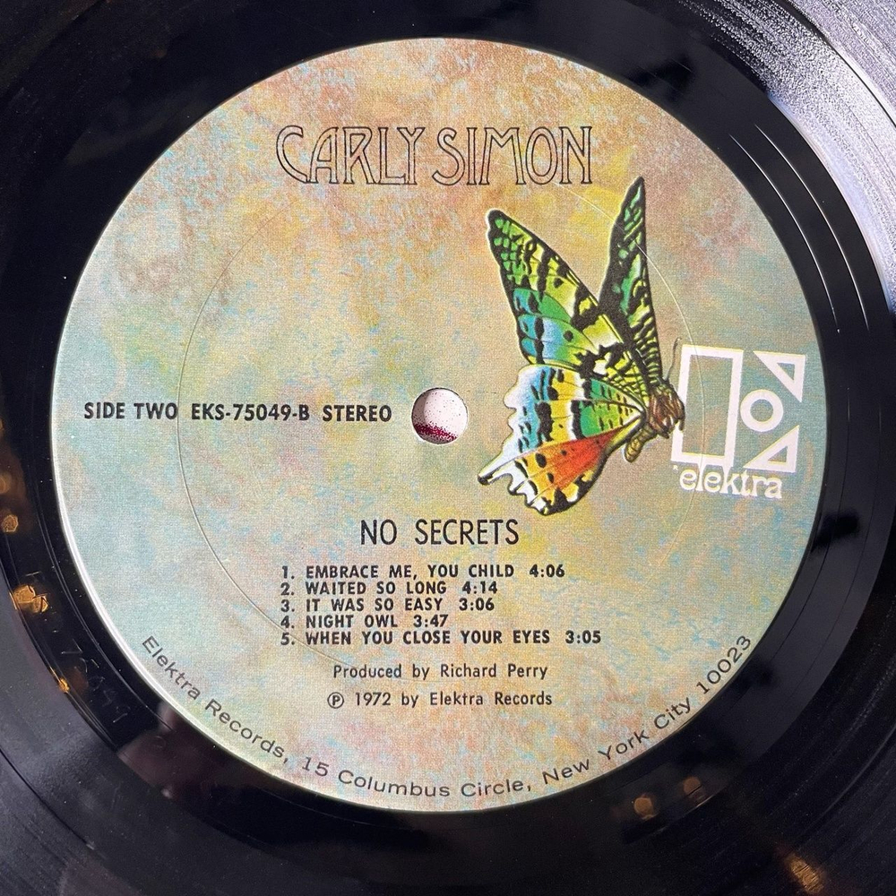 Винтажная виниловая пластинка LP Carly Simon No Secrets (USA 1972)