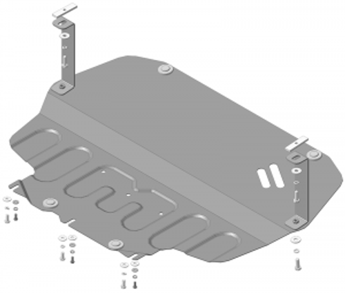 Защита стальная 2 мм Д; КПП; Skoda Octavia; V=1.4-1.8(T); с 2008 г.в. MOTODOR.72302
