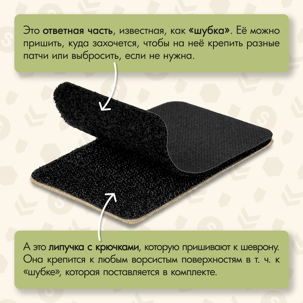 Нашивка на одежду, патч, шеврон на липучке "ЪУЪ" 6,4х7,9 см