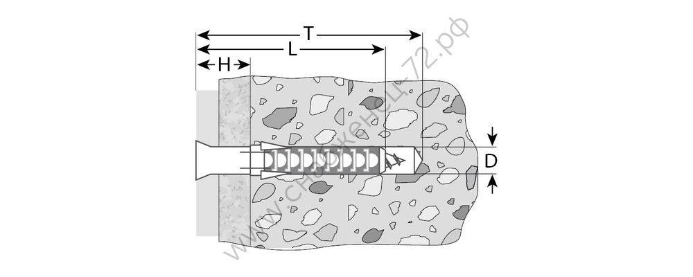 ЗУБР 10 x 160 мм, фасадный дюбель нейлон/цинк, 50 шт (4-301455-10-160)