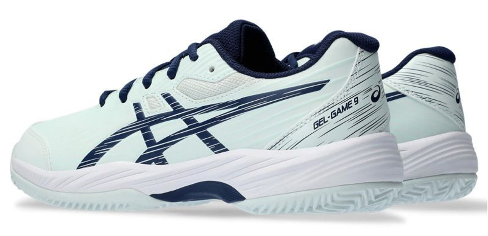 Детские теннисные кроссовки Asics Gel-Game 9 GS Clay/OC - pale mint/blue expanse