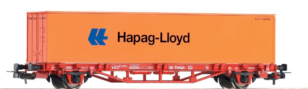 Грузовая платформа с контейнером Hapag Lloyd DB V