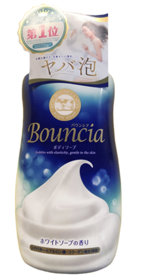 COW BRAND "Bouncia" Жидкое увлажняющее мыло для тела "Взбитые сливки" с гиалуроновой кислотой и коллагеном, аромат свежести, 500 мл.