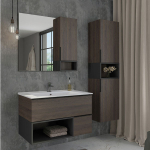 COMFORTY. Шкаф-колонна "Франкфурт-40" дуб шоколадно-коричневый