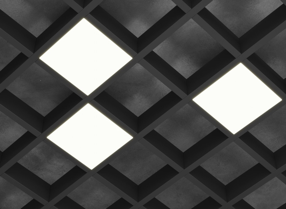 Светильник LED Грильято Домино x3 100х100 16Вт 3000К IP20 белый 1590лм DIOLUM