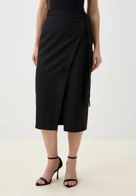 Юбка классическая на запах, цвет чёрный