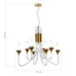 SL1241.203.08 Люстра подвесная ST-Luce Золотистый/Белый E14 8*40W VETRANO