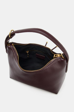 ZARA МИНИ-СУМКА С ДЕКОРАТИВНЫМИ ШАРИКАМИ, БОРДОВО-КРАСНЫЙ