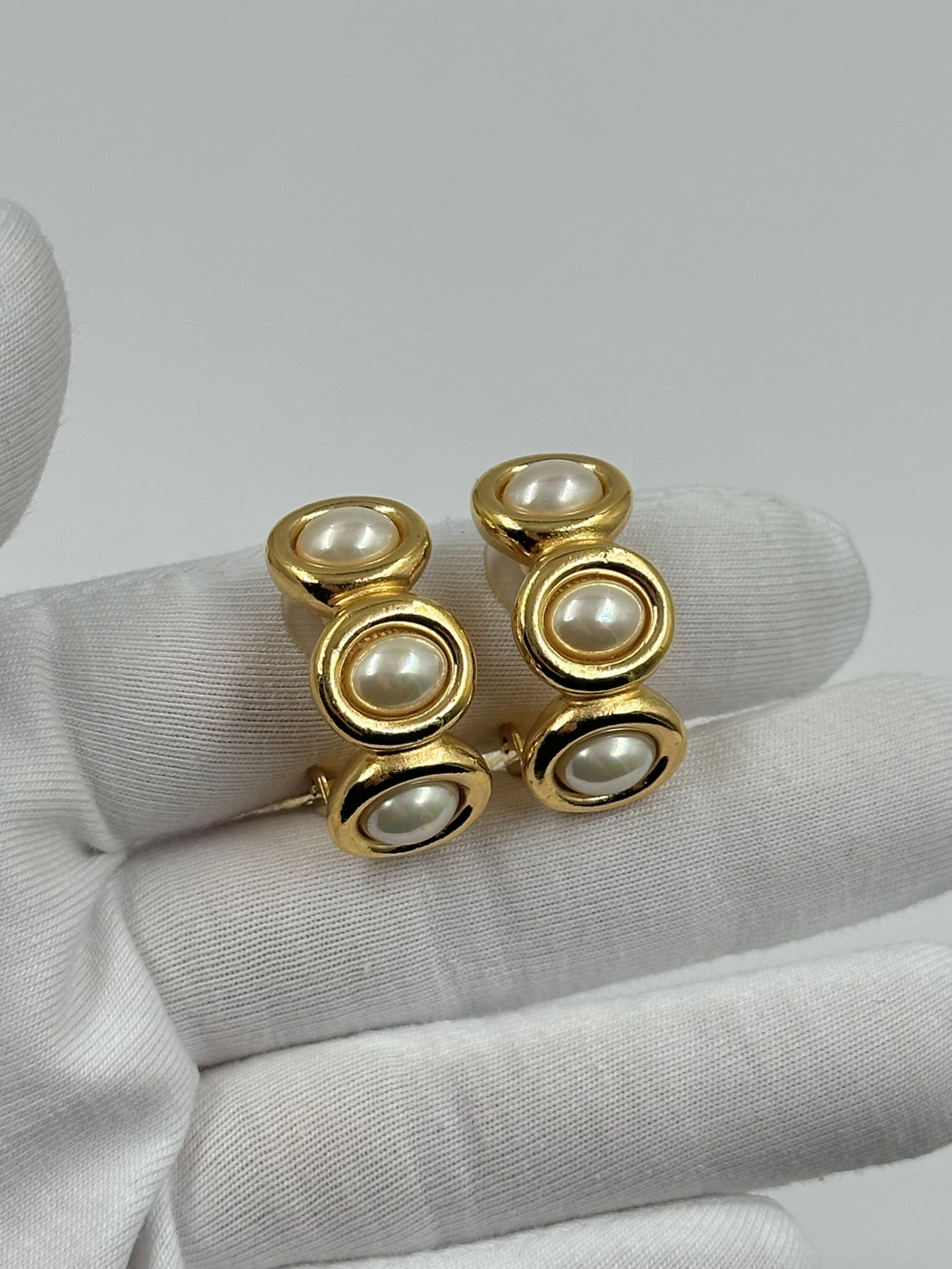 Клипсы полукольца с «жемчугом» Christian Dior