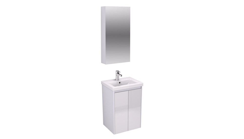 Тумба подвесная VELVEX Klaufs 50.2D-616.216 с раковиной Cersanit COMO 50