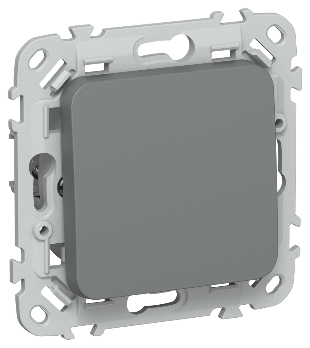 FLITE Выключатель 1-клавишный 10А ВС11-1-0-ФлМА мокрый асфальт IEK