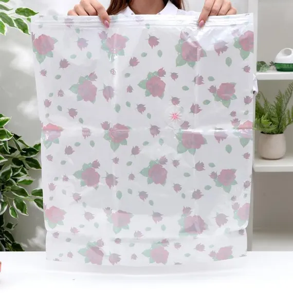 Вакуумный пакет для хранения вещей «Розы», 60×80 см, с рисунком