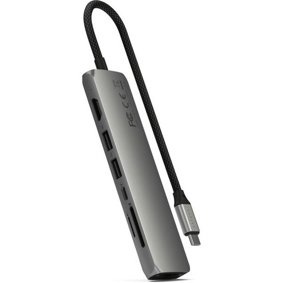 Адаптер Satechi 7-in-1 USB-C Slim Multiport Adapter with Ethernet (ST-P7SM) Space Gray