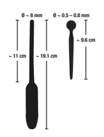 Черный набор из 2 уретральных стимуляторов (Цвет: черный)