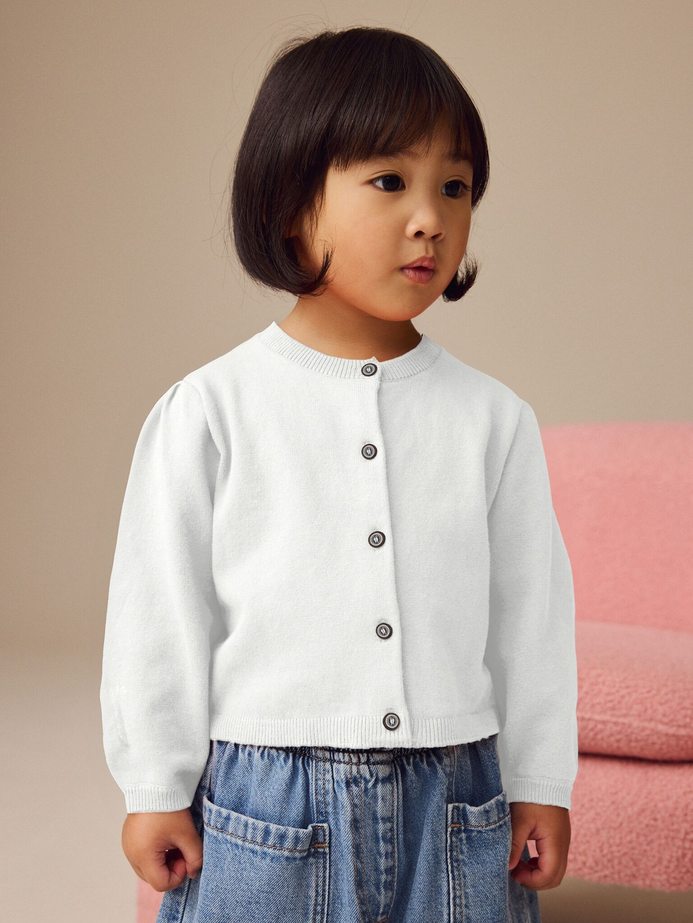 Кардиган для девочки Next E25-145, Белый