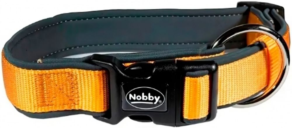 Nobby Ошейник Classic Preno для собак, нейлон, оранжевый серый, 25-35 мм, 25-35 см