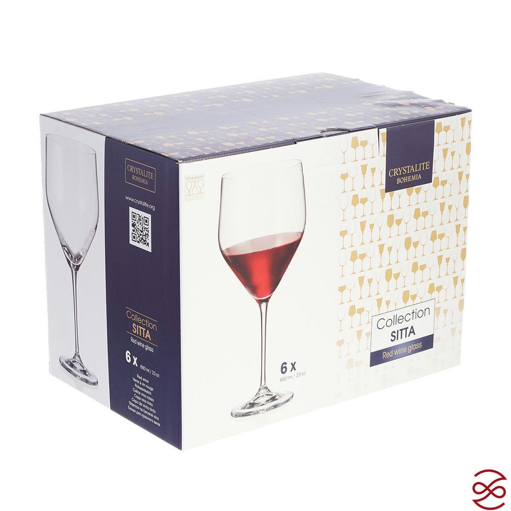 Набор бокалов для вина Crystalite Bohemia Sitta/stella 680мл (6 шт)