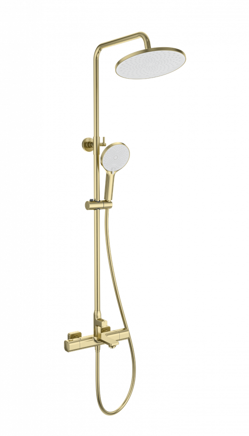 Душевая система с термостатом WONZON & WOGHAND SOLID, Брашированное золото (WW-C3011-A-BG)