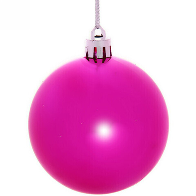 Новогодние шары 6 см (набор 3 шт) «Глянец», фуксия