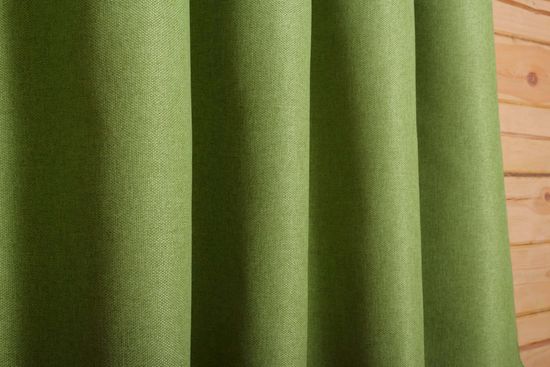 Готовая штора. Портьера под лён Oxford (весенняя зелень)