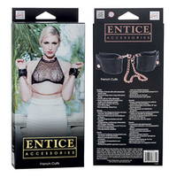 Черные мягкие наручники с цепью California Exotic Novelties Entice French Cuffs SE-2720-50-3