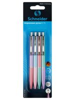 Набор автоматических шариковых ручек Schneider K15, 4шт, синий цвет чернил 1,0мм, цвет пастель