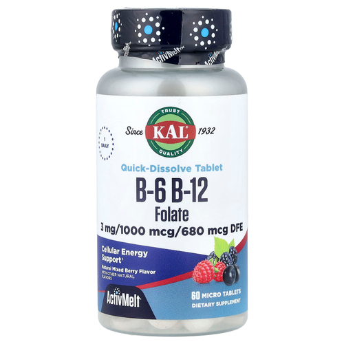 KAL, B-6, B-12, фолиевая кислота, ягода, 60 микротаблеток