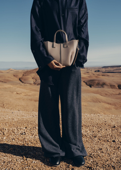 POLENE СУМКА CYME TOTE NANO, СЕРО-КОРИЧНЕВЫЙ