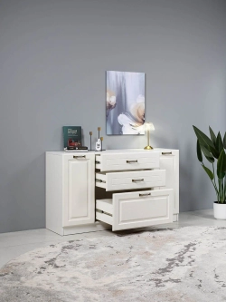 Ливерпуль Комод Белый/Ясень ваниль