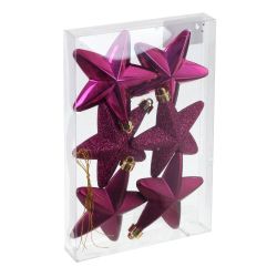 GAEM Набор из 6шт Украшение новогоднее "Звезда", L8 W3 H8 см