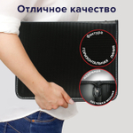 Папка на молнии пластиковая BRAUBERG "Contract" А4 335х242 мм внутренний карман черная (3 штуки в упаковке)