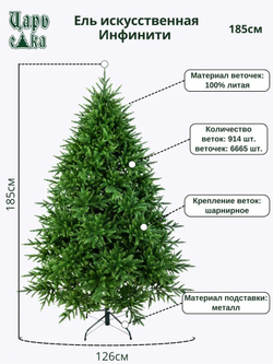 Ель искусственная Царь елка Инфинити 185 см