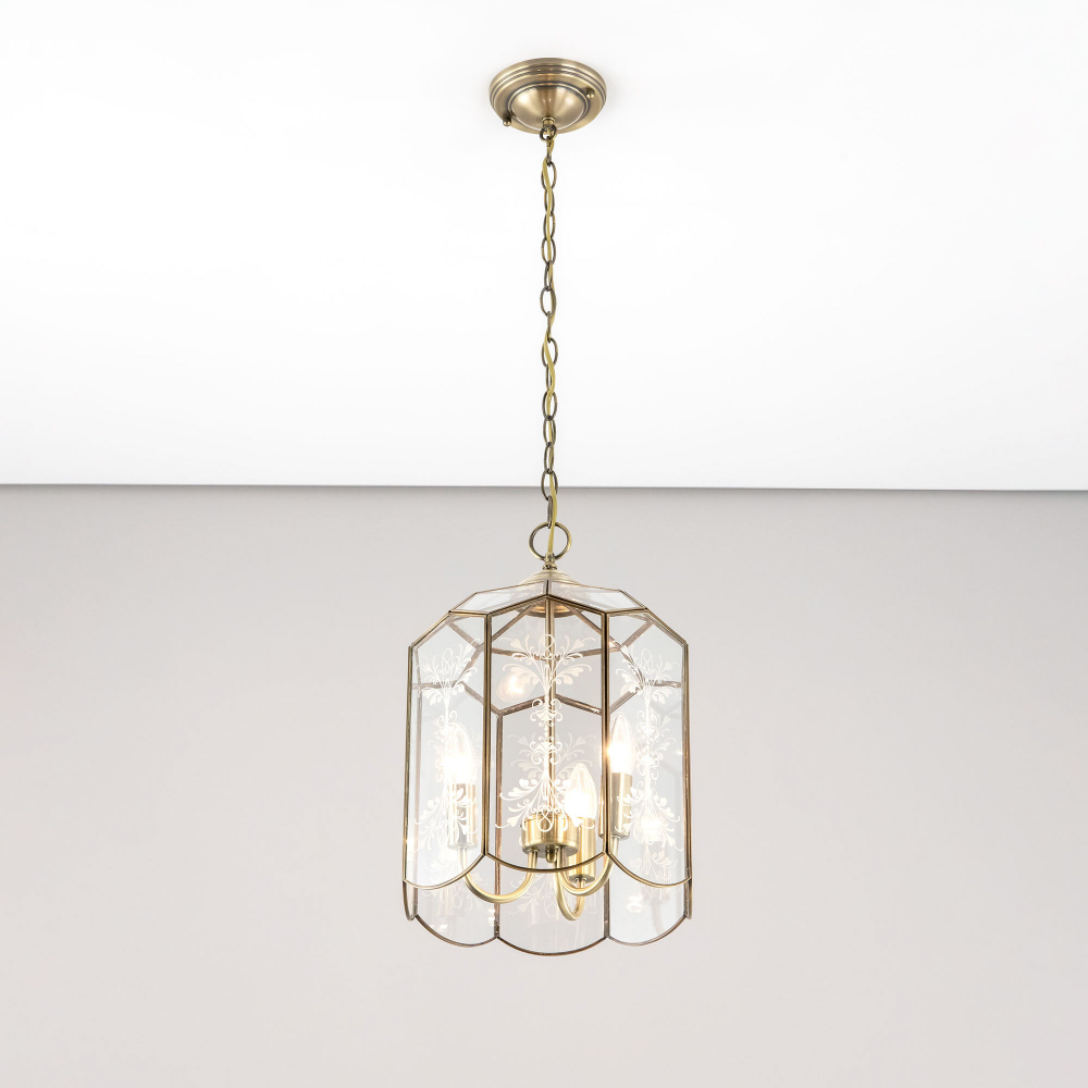 Citilux Витра-2 CL442230 Люстра подвесная витражная Бронза