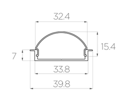 Профиль врезной алюминиевый LC-LPV-0740-2 Anod