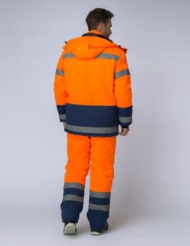 Костюм зимний "Дорожник" брюки (оранжевый/синий)