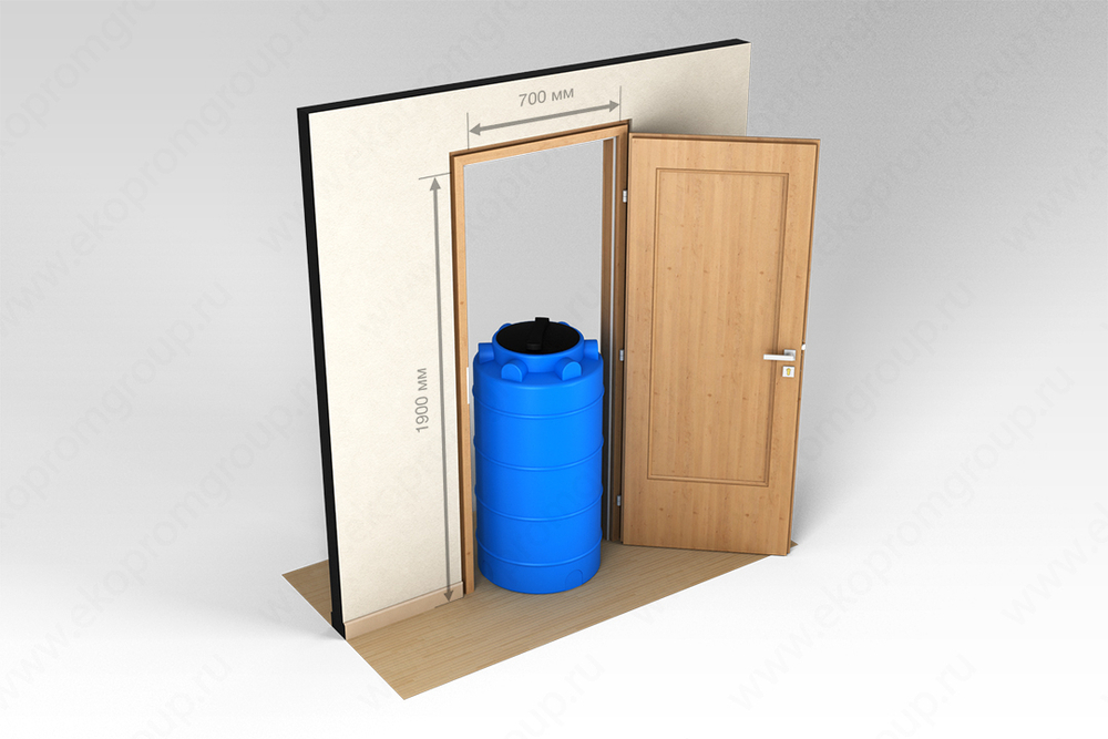 Емкость пластиковая пищевая ЭкоПром ЭВЛ-Т 200 л. вертикальная (56x56x113см;синий) - арт.555616