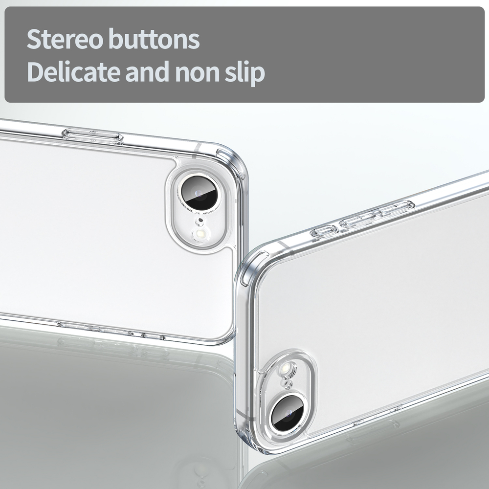 Чехол прозрачный для iPhone 16e, мягкие усиленные боковые рамки