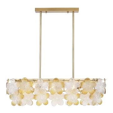 Подвесная люстра 8*Е14 SL6240.203.08 золотистый/прозрачный/янтарный Tender ST-Luce