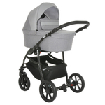 PITUSO Коляска 2 в1 Nino  короб+прогулка Silver Mountain+Кожа Grey