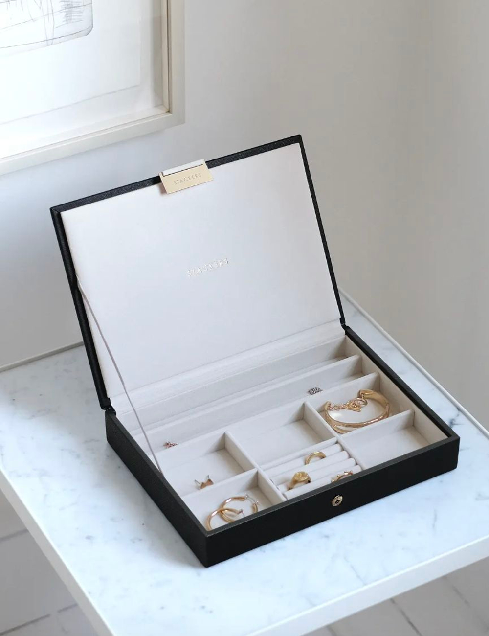 Органайзер для украшений Stackers Classic Box Lid (Black)