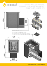 Печь ВЕЗУВИЙ Сенсация 16 Антрацит (ДТ-4)