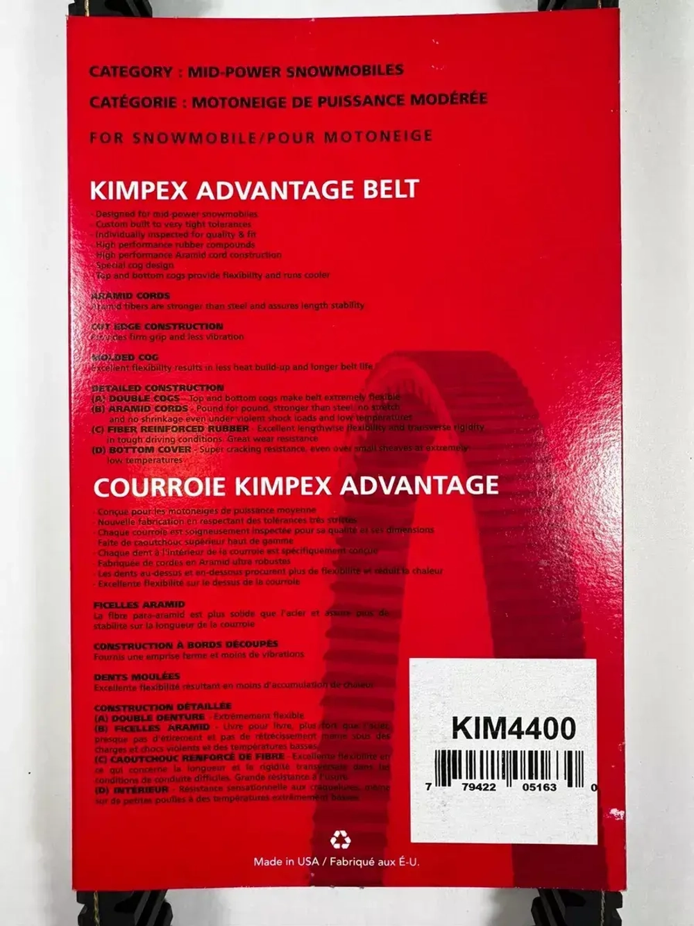 Ремень вариатора Kimpex KIM4400 YAM VK PROF 8GS176410000