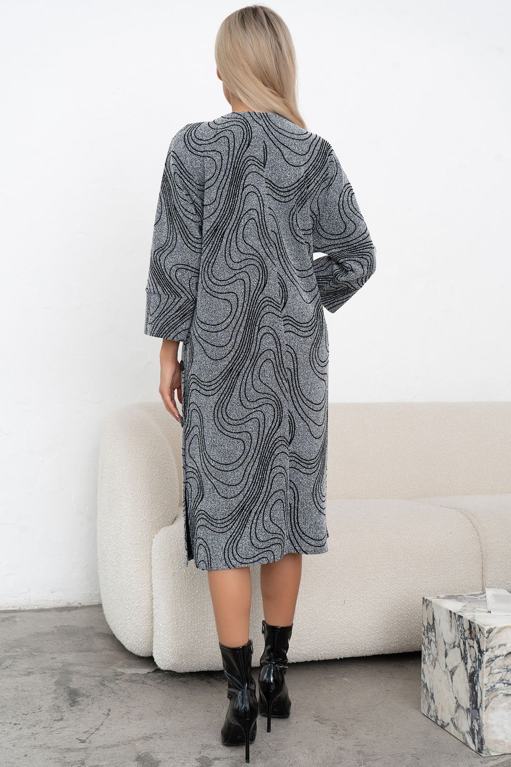 Платье Шарм (серый/принт) Р11-1193/5 Nikol