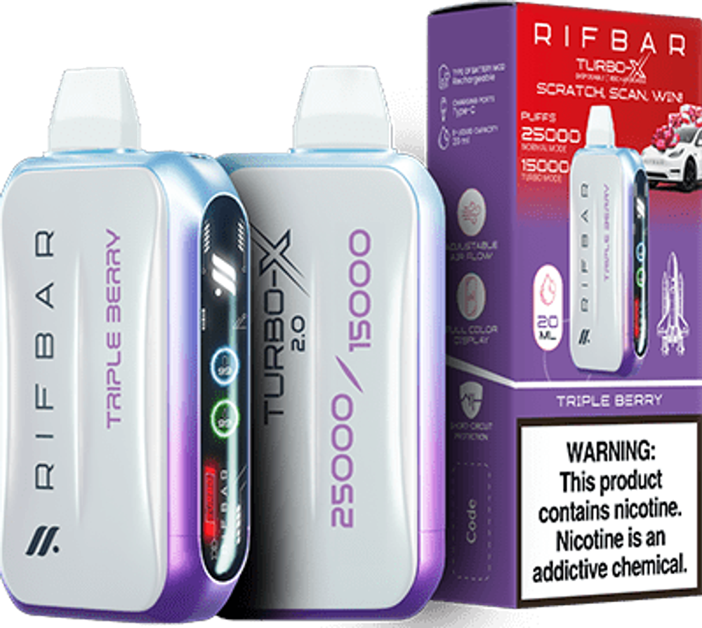 RIFBAR TURBO X 25000 - Triple Berry (5% nic)
